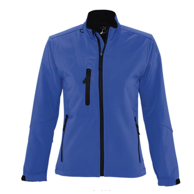 Jacket with logo Roxy Ladies Softshell Softshell jacket with logo in technical fabric with one of the highest levels of waterproofing and breath-ability on the market. Pre-curved sleeves and modern cut for maximum comfort. 2 zipped side pockets, 1 zipped chest pocket, zippered pocket, adjustable drawstring at the waist. Adjustable cuffs with Velcro, Microfleece lining, pocket for mobile phone. 340g/m².  Depending on the surface we can use embroidery, engraving, 360° imprint or screen print.