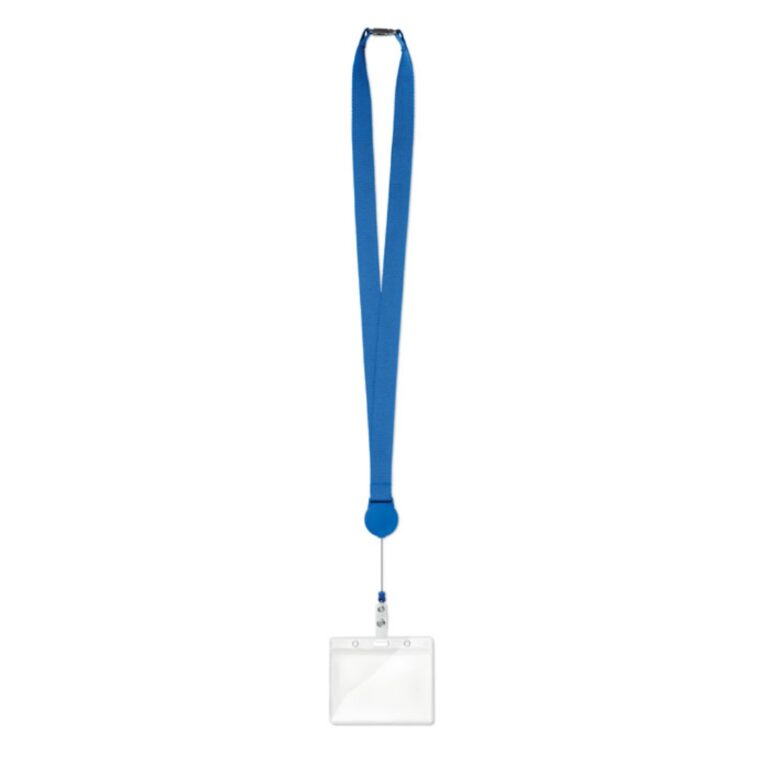 Lanyard with logo ZIP ZIP Lanyard with logo in polyester 20mm wide. With retractable badge holder and safety breakaway. Sublimation print available on white item only. We use different printing techniques to add your logo. Depending on the surface we can use embroidery, engraving, 360° imprint or screenprint.