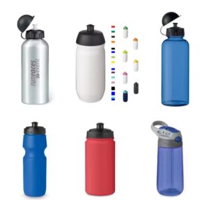CUSTOM LOGO SPORTS WATER BOTTLES Custom sports water bottles with logo are a great way to promote team spirit and hydration among athletes. These bottles are designed to be durable, lightweight, and convenient to carry, making them the perfect accessory for any sports team. Magnus Business Gifts has sports bottles in different materials for different sports disciplines such as cycling, running and ball sports volley water bottles printed with the team logo. Ask our team now what you can do with your budget.